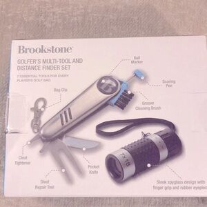 Brookstone Golfer’s Multi-Tool & Distance Finder Set. New In Box